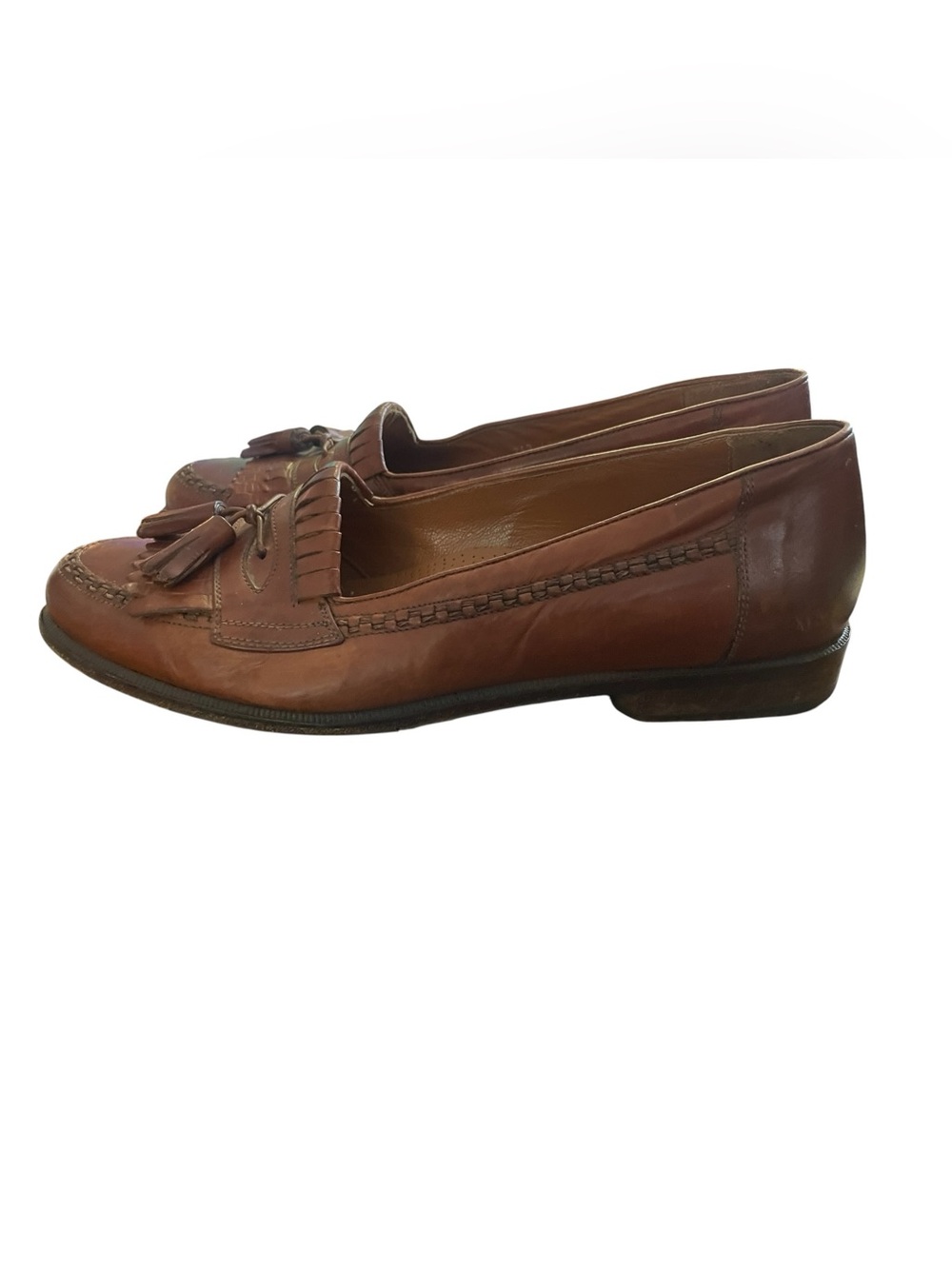 Cable & Co. Men's Leather Brown Tassle Loafer Shoes Size : 9.5 D Made In Italy